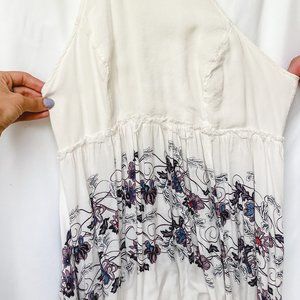 Free People Halter White Maxi Floral Dress